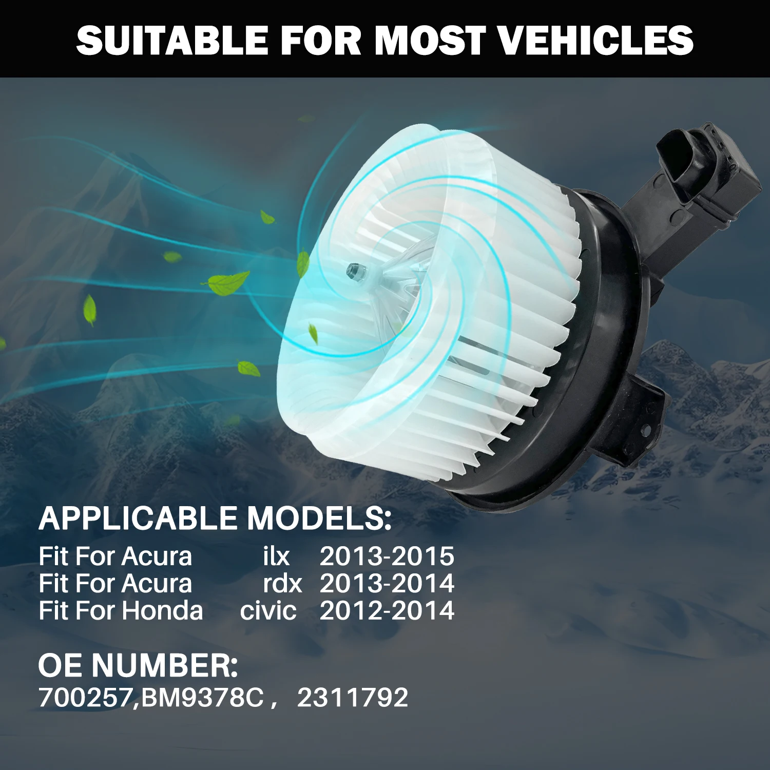 

Aspligo Car Air Conditioner Blower Motor Parts Fan Blower For Honda CIVIC 2012-2014 For Acura RDX ILX 2013-2015 BM9378C 2311792