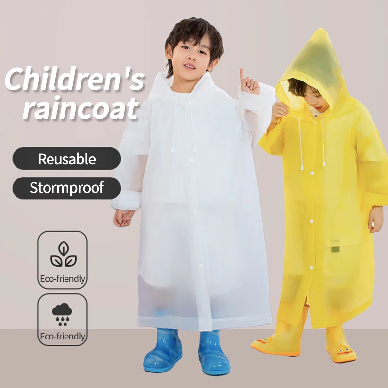 Children Raincoat Reusable Rainwear Thickened Waterproof Raincoat Outdoor Hiking Accessories Student Raincape