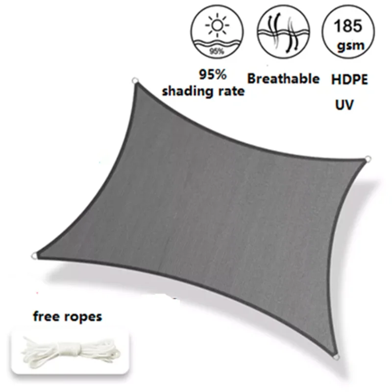 

2 x 3 M/PCS HDPE Sun Shade Sail 95% Shade for Pergola Camping Swimming Pool