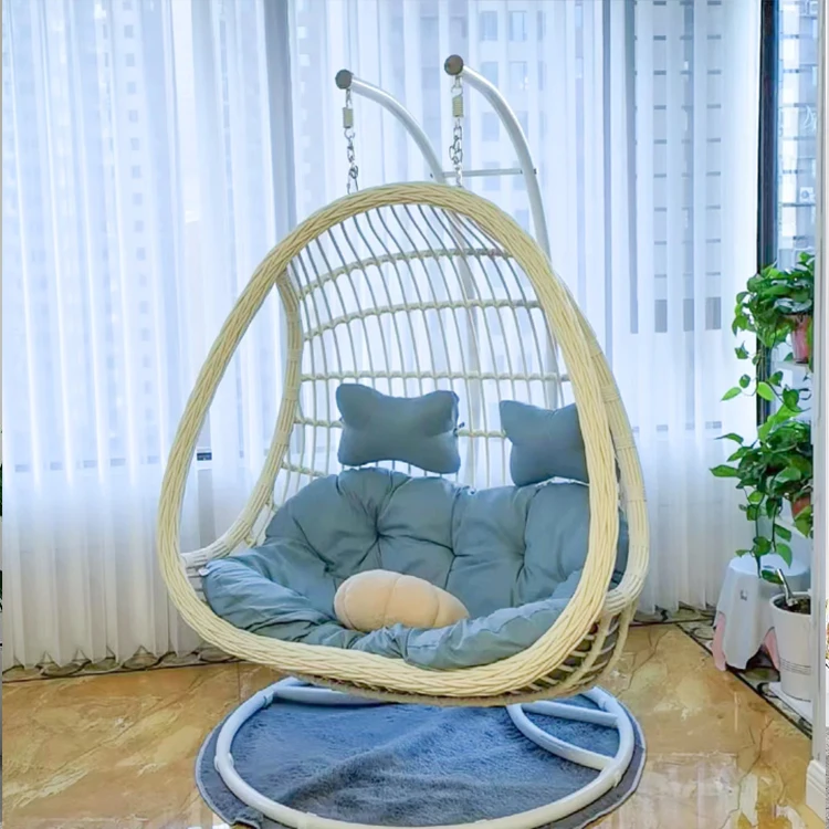 أرجوحة مع مجموعة إطارات فولاذية - أرجوحة من الخيزران مناسبة لجميع الأحوال الجوية