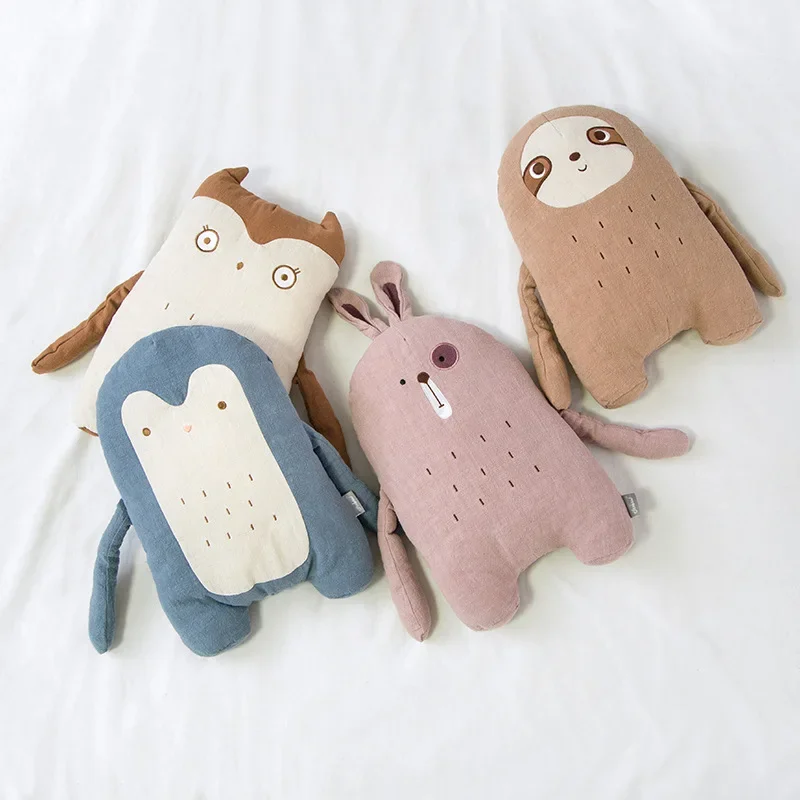 Soft Cute Stuffed Sloth Toy Plush Rabbit Penguin Owl Toy Animals Plushie Doll Pillow Sofa Cushion For Kids Birthday Gift 38x25cm