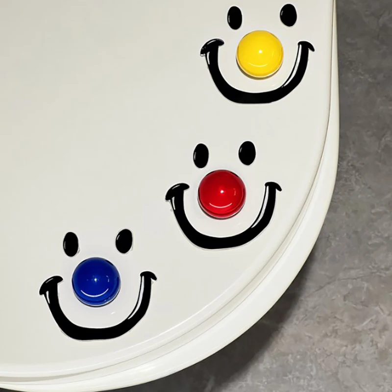 

Toilet Lid Creative Plastics Smiling Household Toilet Handle Anti Dirty Lid Lifting Device Bathroom Decoration Accessories