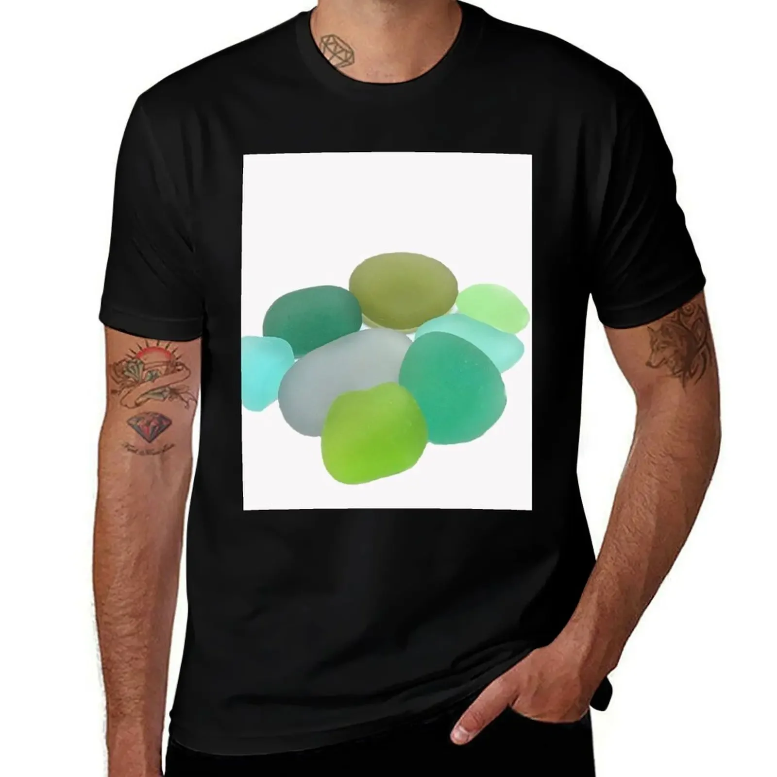 Multi Colored Seaglass ~ Sea Glass T-Shirt blanks plus size clothes t shirts for men