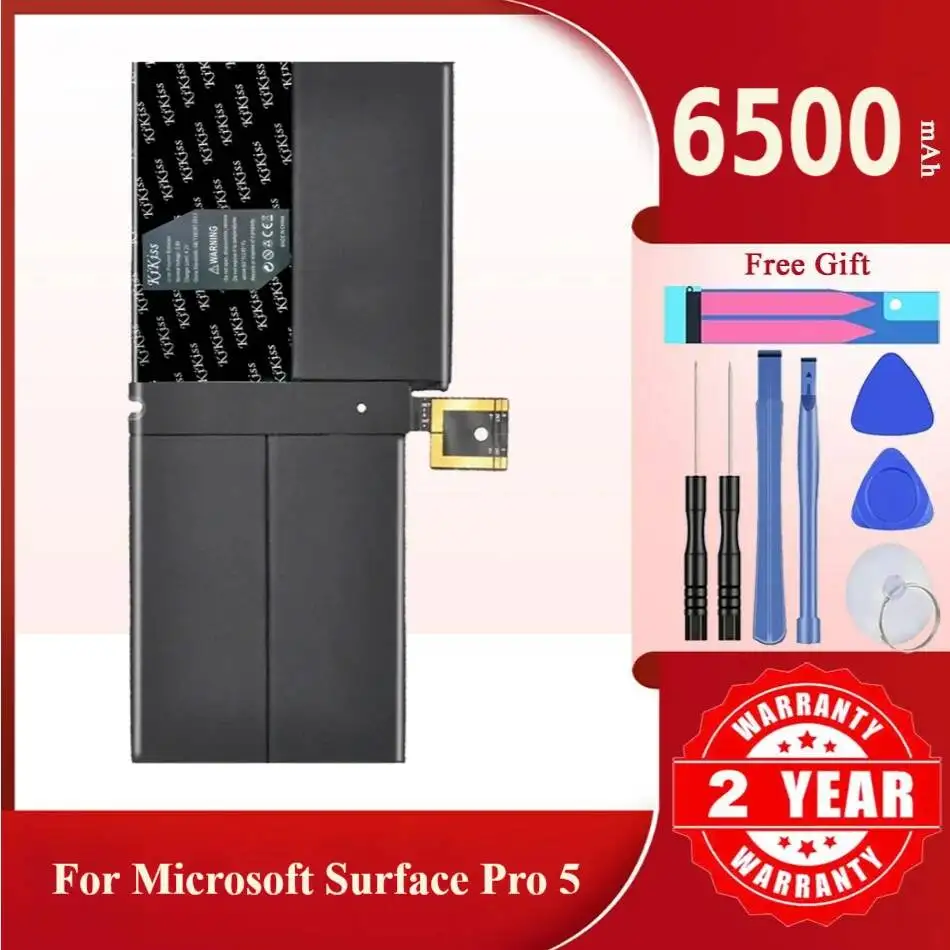 Replacement Tablet Battery For Microsoft Surface Pro 5 1796,Pro 6 1807 1809 12.3 Series G3HTA038H DYNM02,pro 5,6500mAh