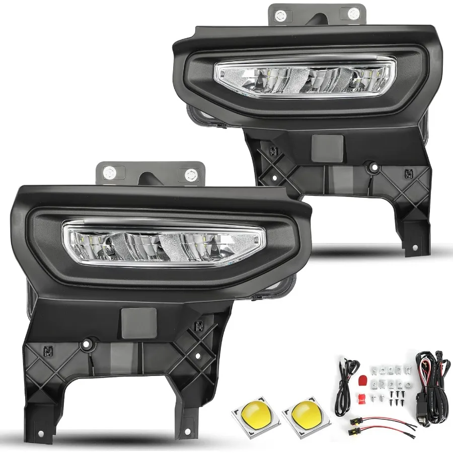 

For 20162018 GMC Sierra 1500 LED Fog Light Assembly Pair Set LH+RH with Bulbs Enhanced Visibility and Durability for OffRoad an