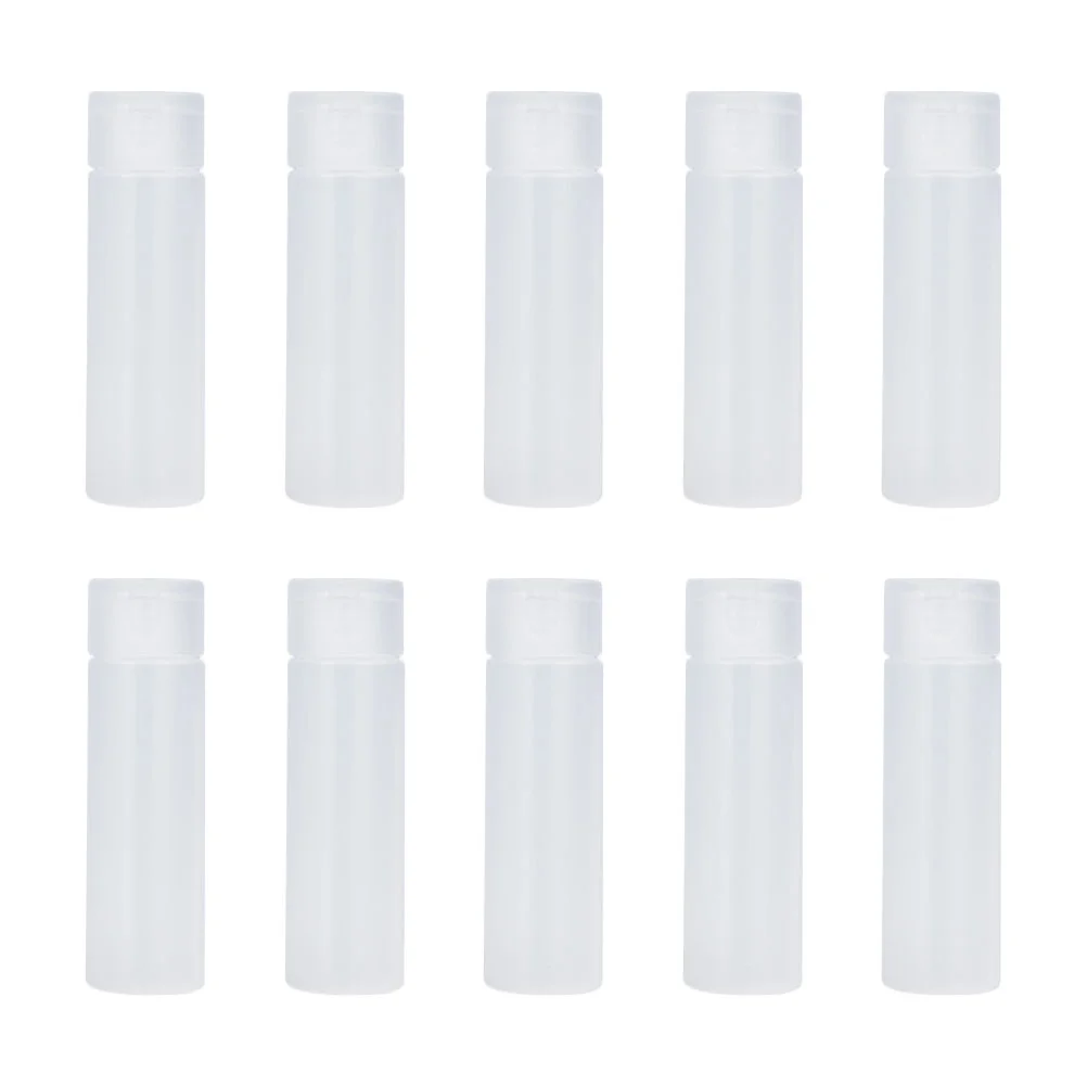 10 Pcs Bottle Flip Top Squeeze Liquid Holders Sub-packing Bottles White Empty Shampoo Travel Storage