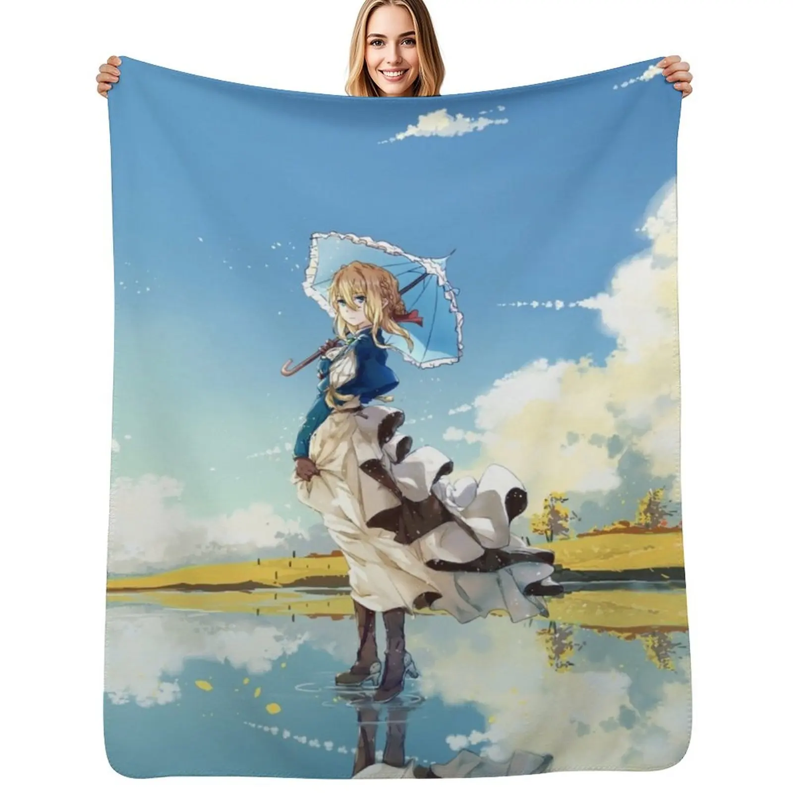 

Violet Evergarden 3 Throw Blanket Plaid on the sofa halloween Luxury Brand Vintage Blankets