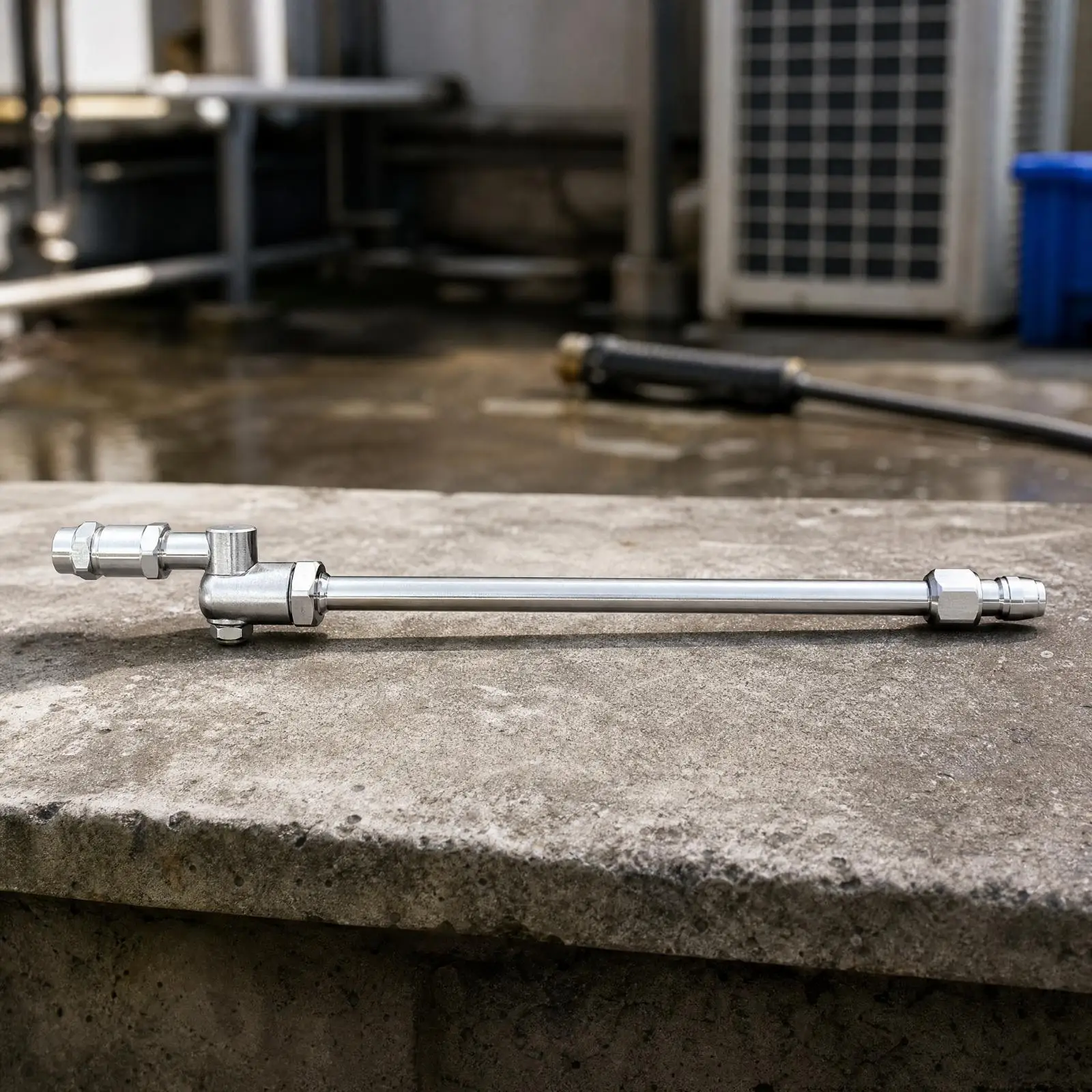 Adjustable Stainless Steel Cleaning Pole for AC Heat Exchanger with Quick Connect Fitting and Spray Nozzle
