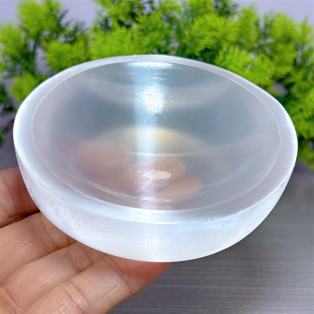 Selenite Bowl Natural Crystal Home Decoritems Room decor Lucky Auspicious Quartz Stone Garden Healing Energy Love Gifts view 5