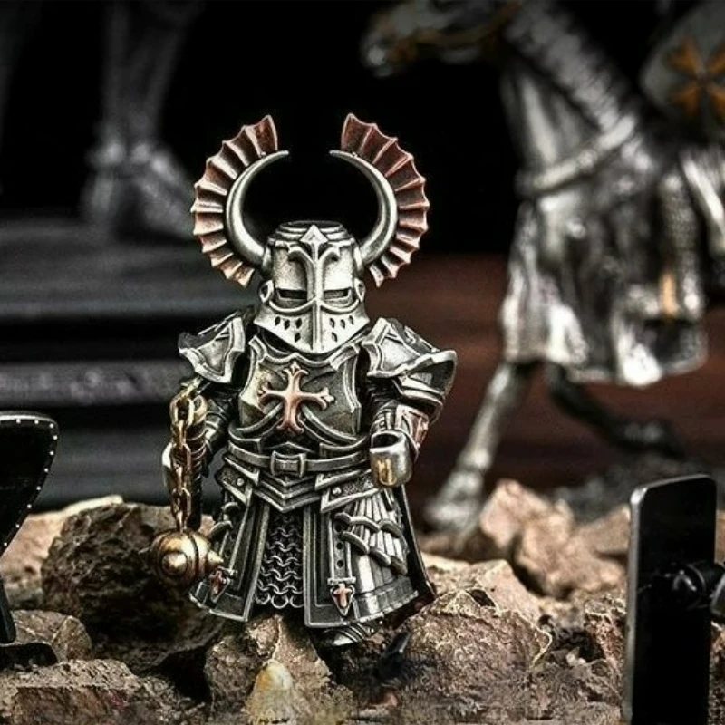 

New Crusader Ornament Desktop Decoration Copper Bricks Pendant Handle Figures Cultural And Creative Souvenir Building Blocks