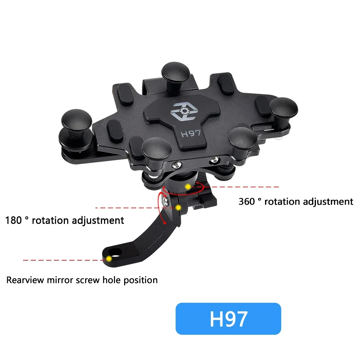 

Upgraded 360°+180° Rotating Moto Motorcycle Phone Holder Outdoor aluminum alloy motorcycle Cellphone Holder Vibration Anti Shake