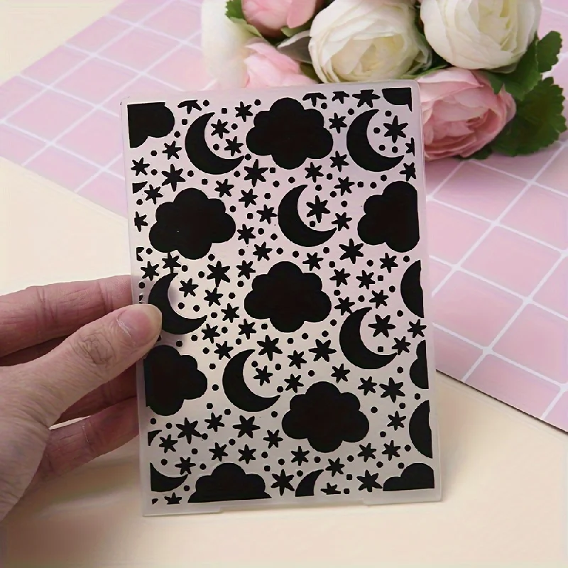 Plastic 3D Embossing Folder For DIY Scrapbooking Paper Craft Card Making Decoration Supplies Moon Cloud Star