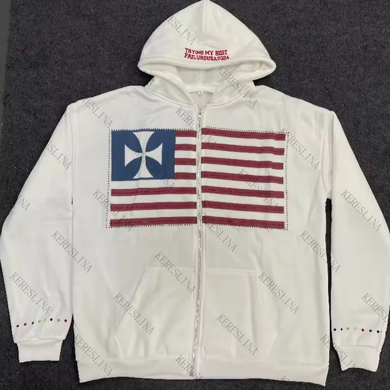 American rétro hip-hop high street femmes cardigan fermeture éclair sweat à capuche Y2K mode avancée des années 2000 esthétique Loose sweat