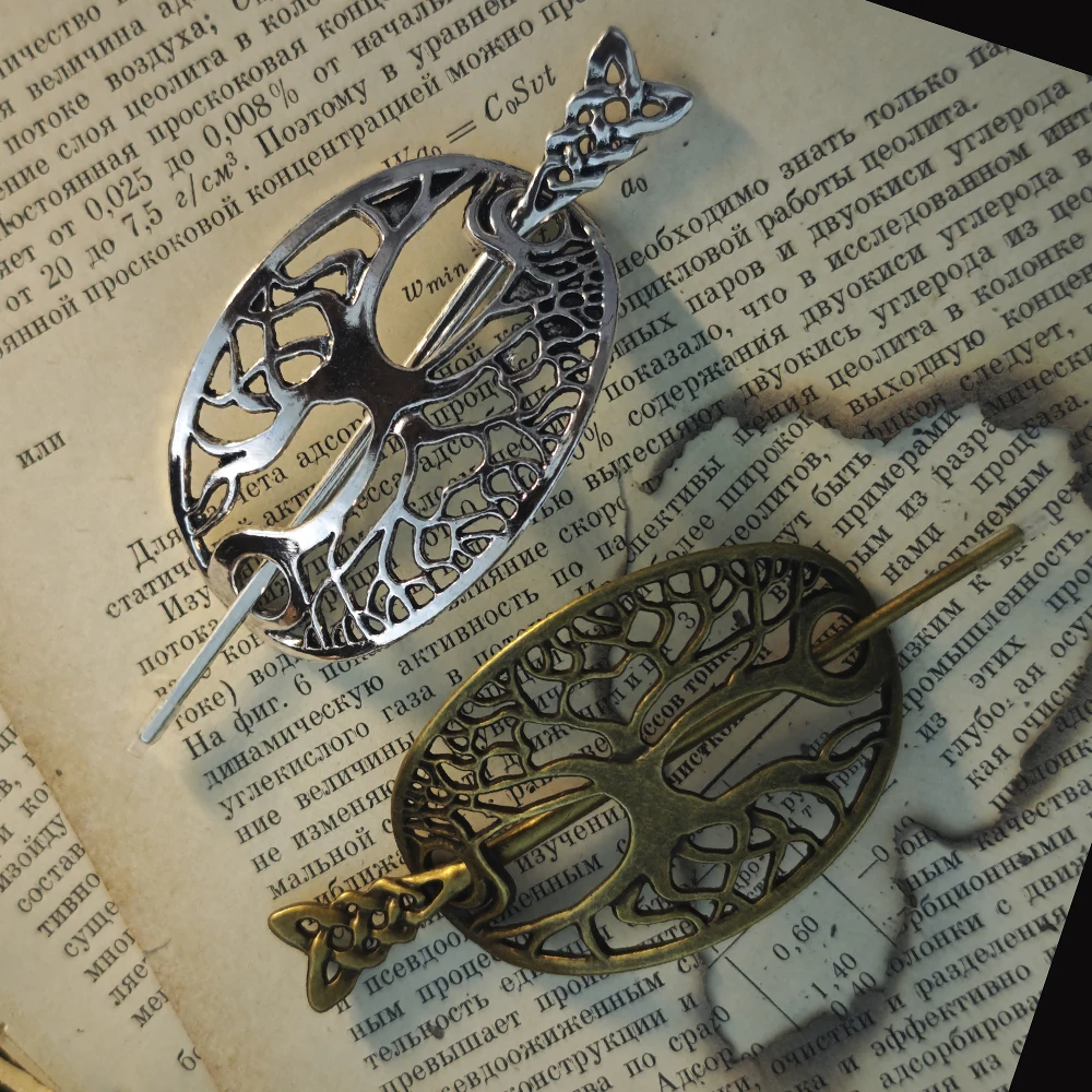 Retro Viking Nordic Rune Keltische Levensboom Legering Haarclip voor Vrouwen Antieke Tiara Heks heidense Rollenspel Haaraccessoires