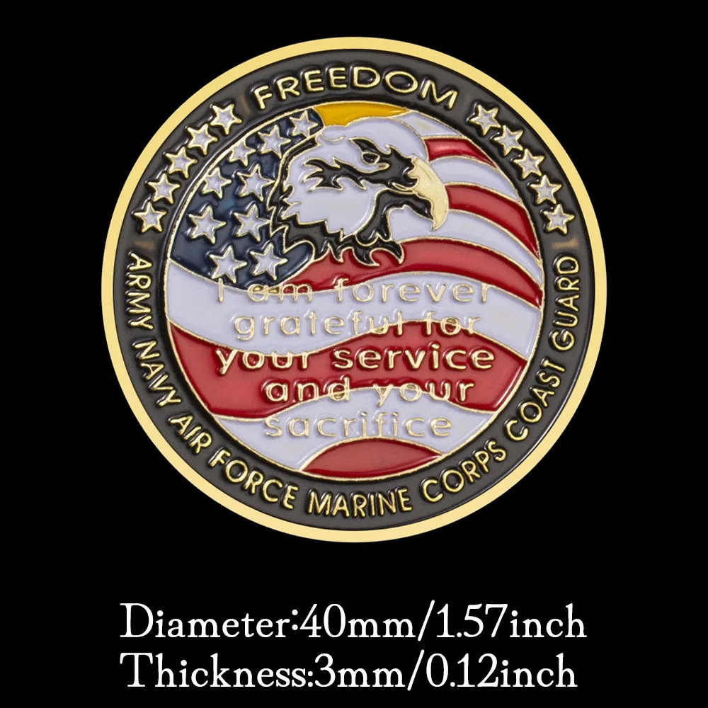 USA POW/MIA Souvenir Collectibles Grateful Nation Never Forget Honor Coin Commemorative Coins Gold Plated Challenge Coin