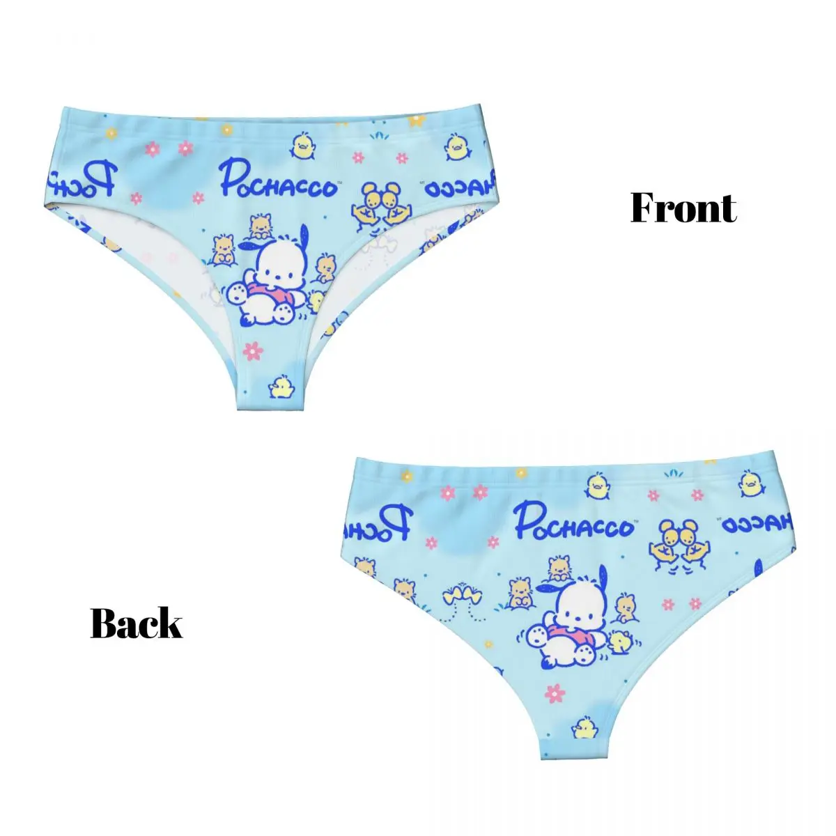 Calzoncillos elásticos femeninos de la ropa interior de las bragas de Pochacco de los dibujos animados de las mujeres de encargo