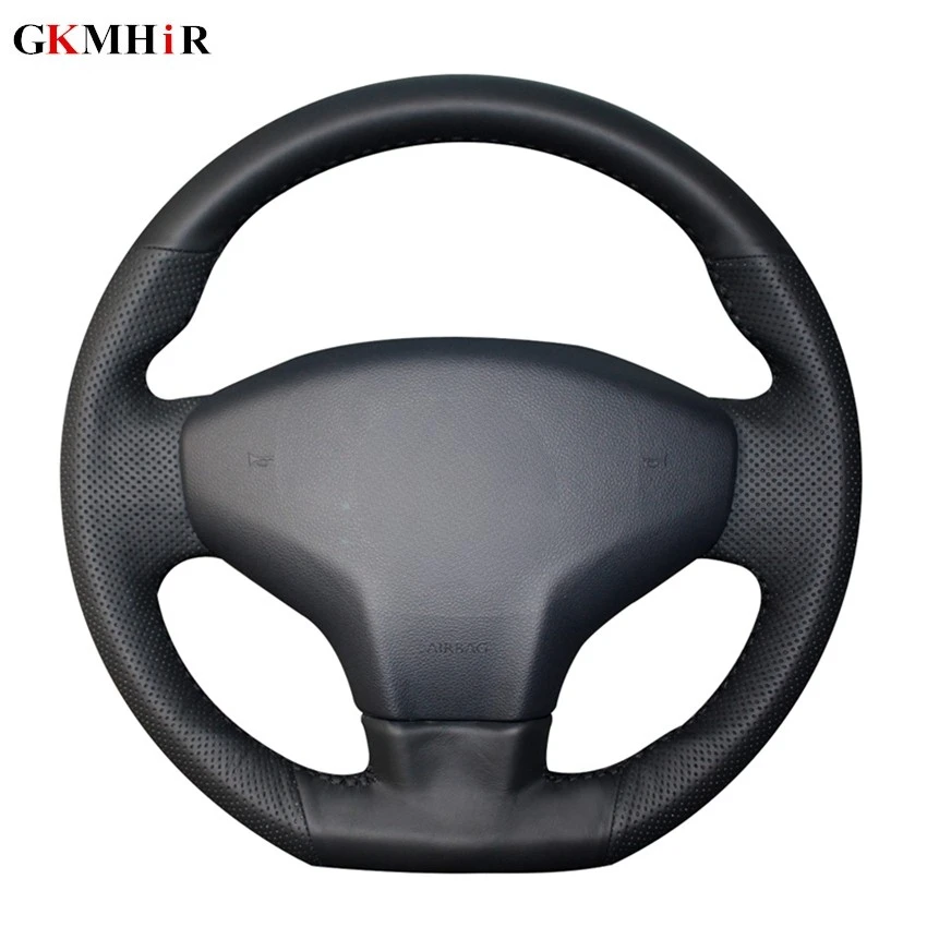 Black Soft Artificial Leather Car Steering Wheel Covers Wrap for Citroen Elysee C-Elysee 2014 New Elysee Peugeot 301