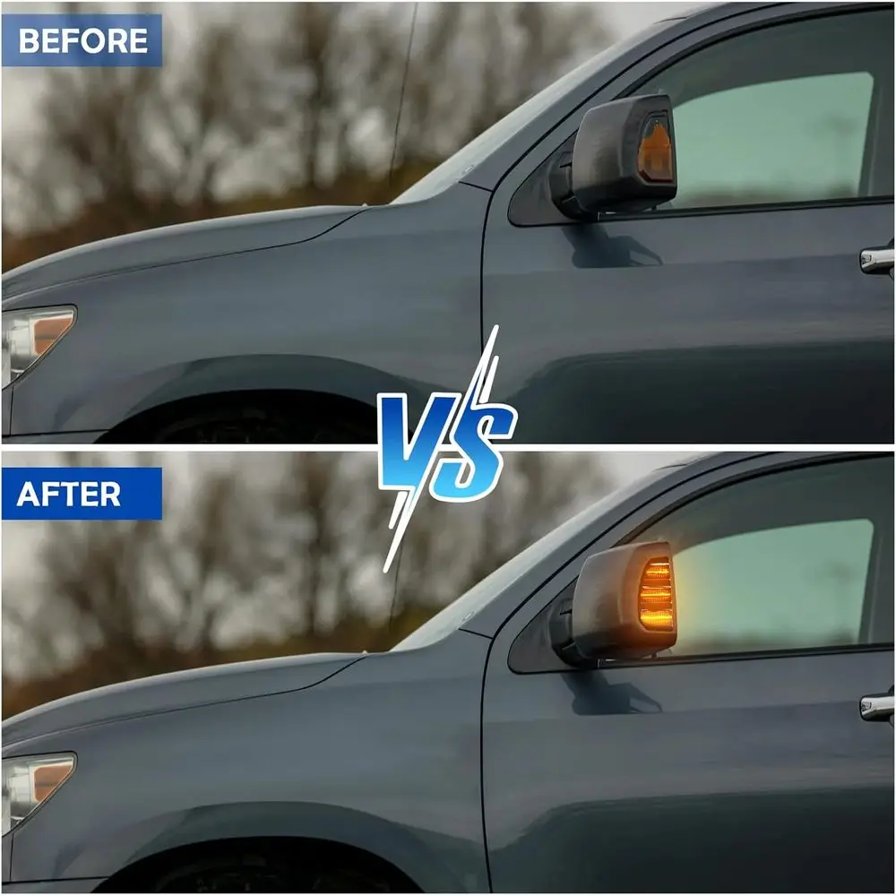 Lampeggiatore sequenziale ambrato e DRL bianco per indicatori di direzione a specchio laterale Tundra LED 2007-2021