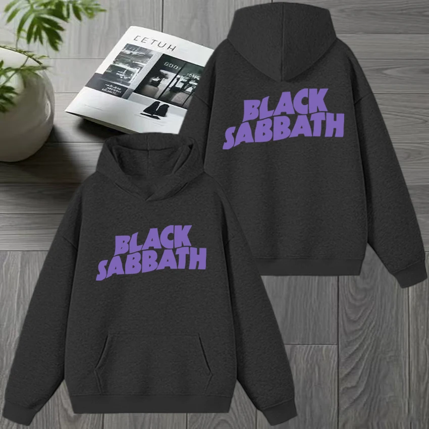 موسيقى الروك الكلاسيكية الفرقة السوداء السبت شعار مزدوج الوجهين أغطية رأس مطبوعة الرجال النساء خمر الشارع الشهير للجنسين الصوف البلوز