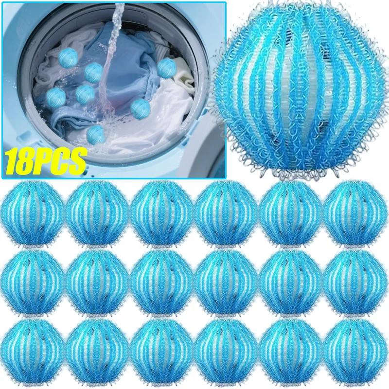 6/18pcs Laundry Pet Hair Filter Balls Lint Remover Washing Floating Ball Reusable Nylon Balls for Dogs Cats Hair Lint Catcher