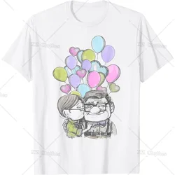 Couple with Colorful Balloon Valentine's Day T-Shirt Cotton Shirts for Women Men