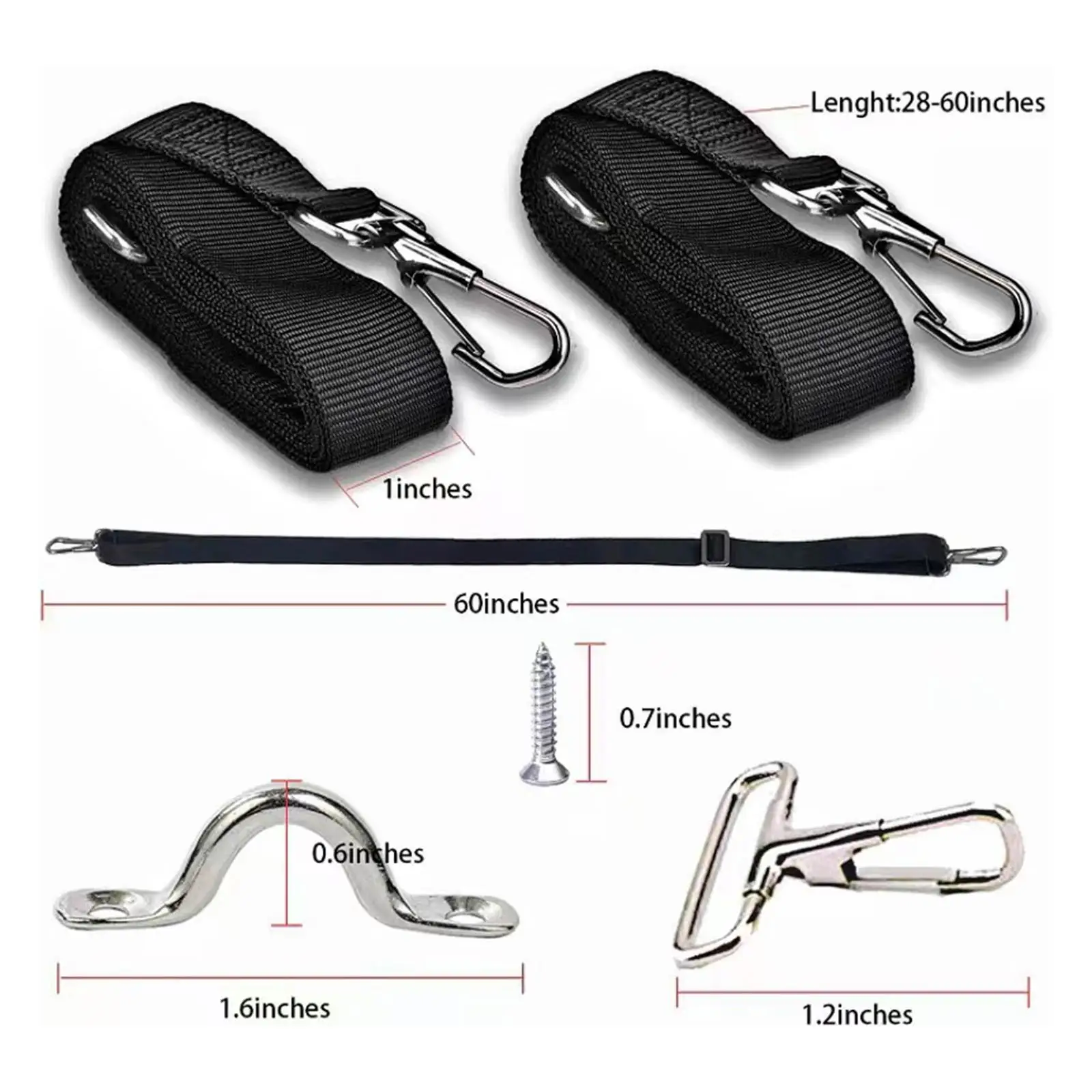 2Pcs Adjustable Bimini Top Straps Eye Straps with Loops Hook Boat Awning Hardware Accessories Boat Cover Straps for Boat - view 6