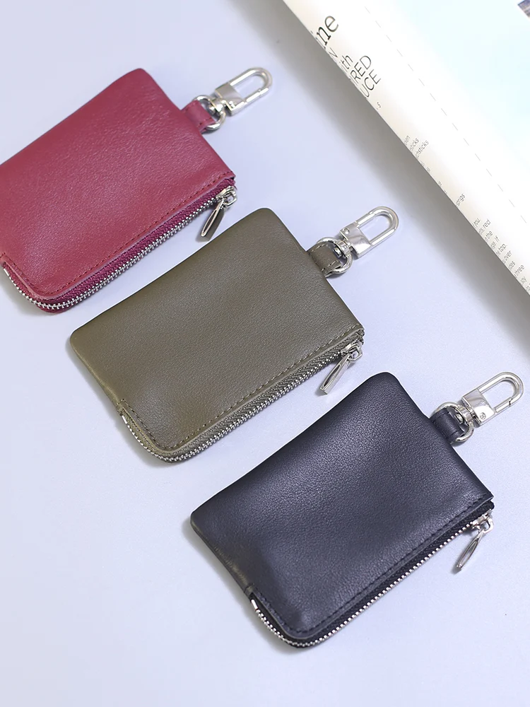 

New 2025 Top Layer Cowhide Key Pouch Large Capaci Zipper Car Key Pouch Multifunctional Waist Hanging Key Holder for Men And...