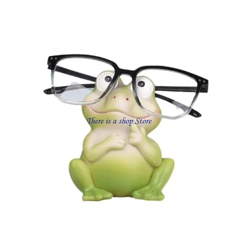 

D0AD Elegant Frogs Glasses Organizers Durable Resin Frogs Glasses Rack Sturdy Display Holder for Home and Office Use