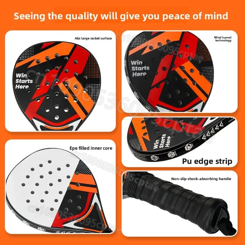 ABS Durable Anti-Vibration Plastic Grip Padel Tennis Racket, Bud get-Friendly for Beginners & Intermediates beach tennis beach