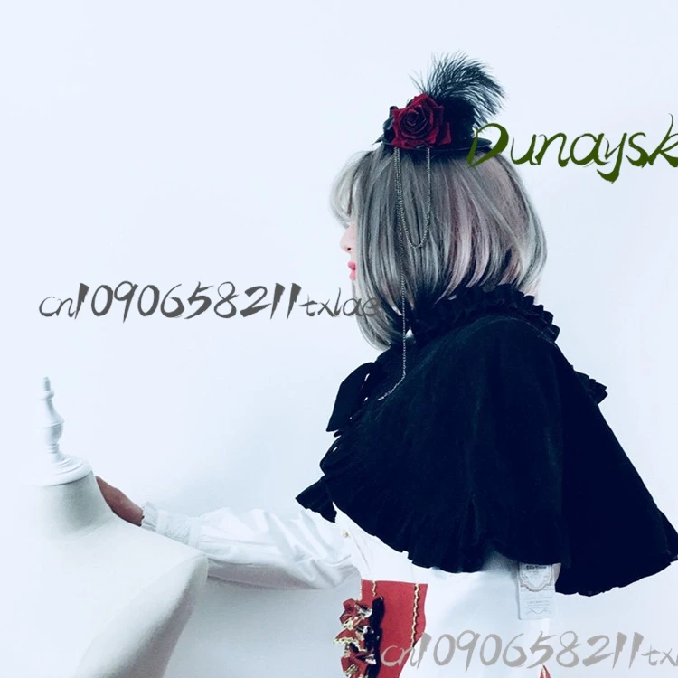 Gothic Lolita Rabbit Bonnet Victorian Steampunk Top Hat Feathers Halloween Elegant Dark Fairy Tale Headpiece Runway Show