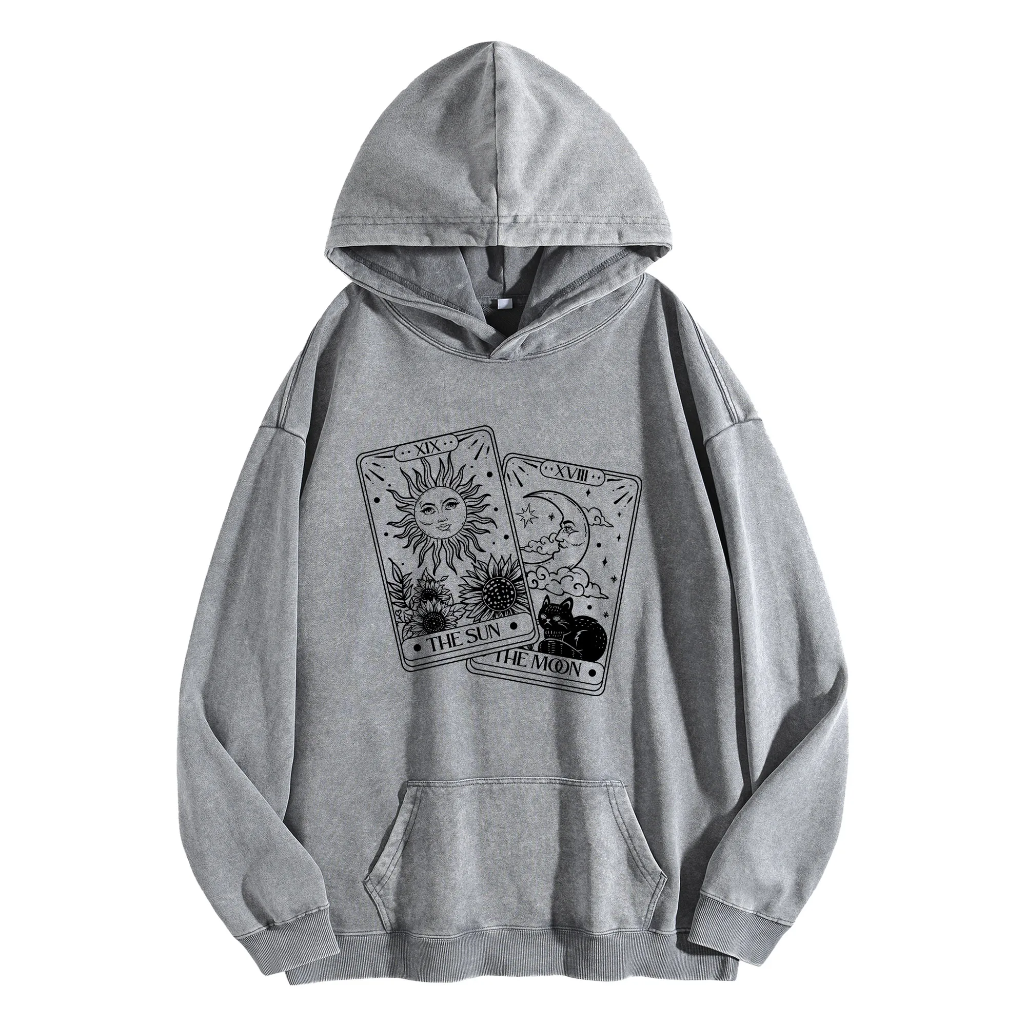 بلوفر Lumina Graphic Print 400G بغطاء للرأس مغسول عتيق للجنسين كبير الحجم ملابس الشارع مجموعة الخريف/الشتاء #2