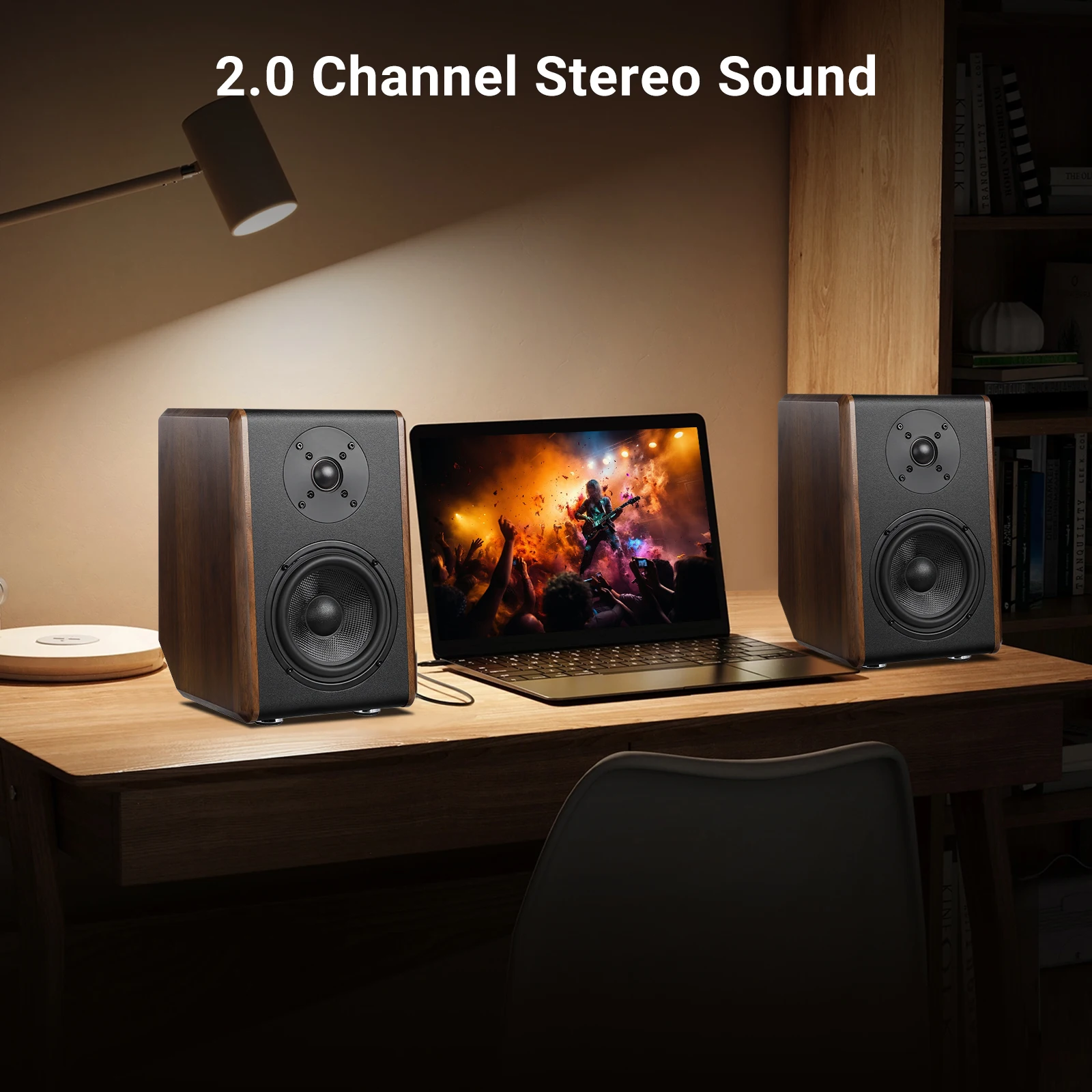 AIYIMA S700 Active Bookshelf Speakers 120W Bluetooth Wireless HiFi Sound System Wooden Bookshelf Speaker Audio Output Subwoofer