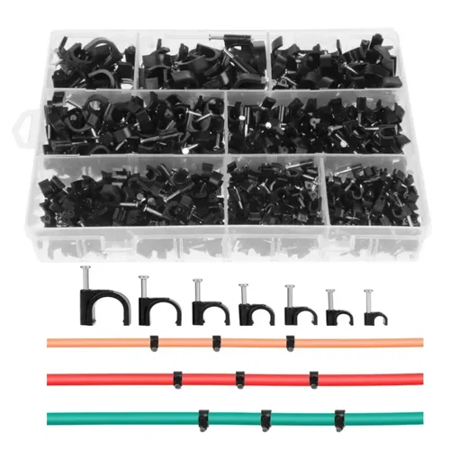 600 Uds Clips para cables soportes de bridas para cables eléctricos de 4mm a 12mm para organizar cables escalada de plantas y montaje en pared