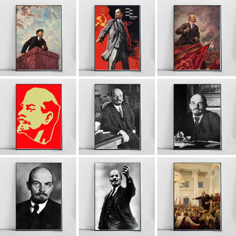 Lenin Stalin the Soviet Union Great Leader CCCP Poster Prints Wall Art Canvas Painting Picture Photo Gift For Room Home Decor