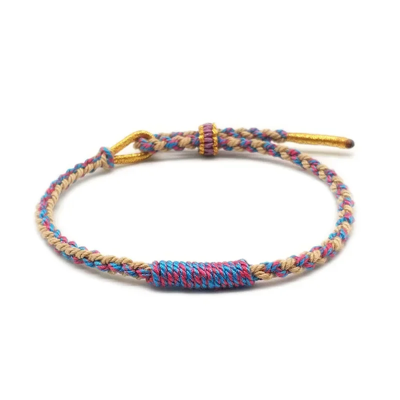 Exquisite Hand-knitted Multicolor Bracelets Colorful Cotton Thread Lucky Charm Bracelet For Women Rope Accessory Best Gifts