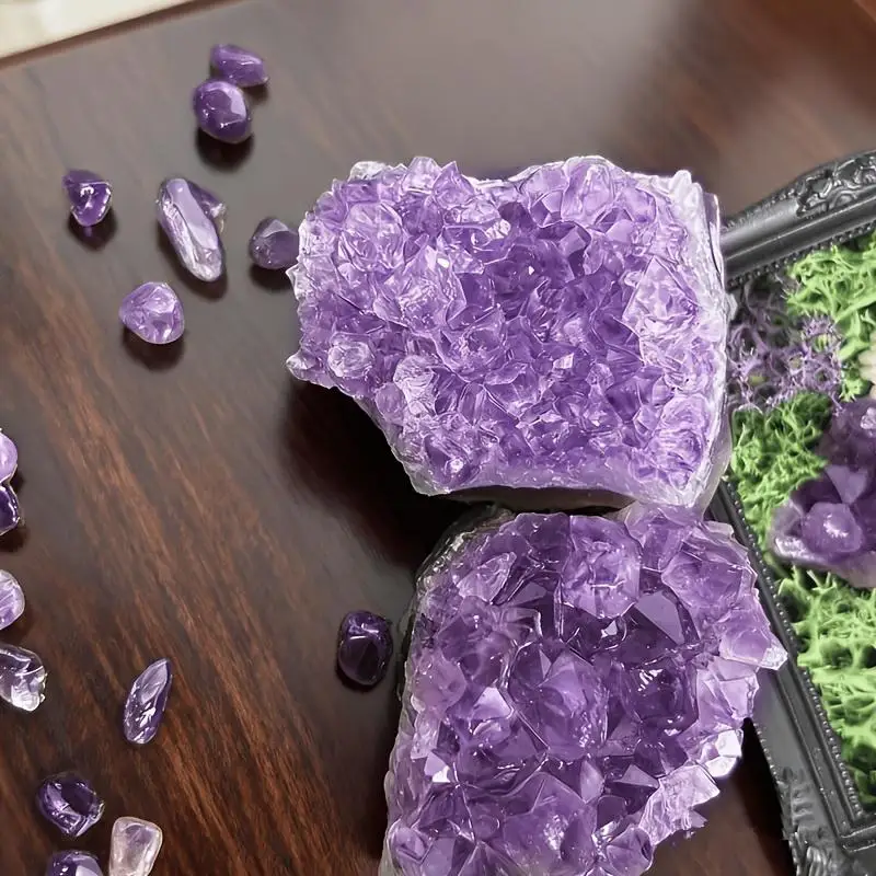 2-Pack Natural Raw Amethyst Geode Clusters, Single Piece 60-85g, Original Amethyst Mineral Specimen, Vintage Natural Stone Desk Decoration, Crystal Collection Handcrafted Raw Stone, Perfect for Crystal Lovers #SummerWins #DealsForYouDays