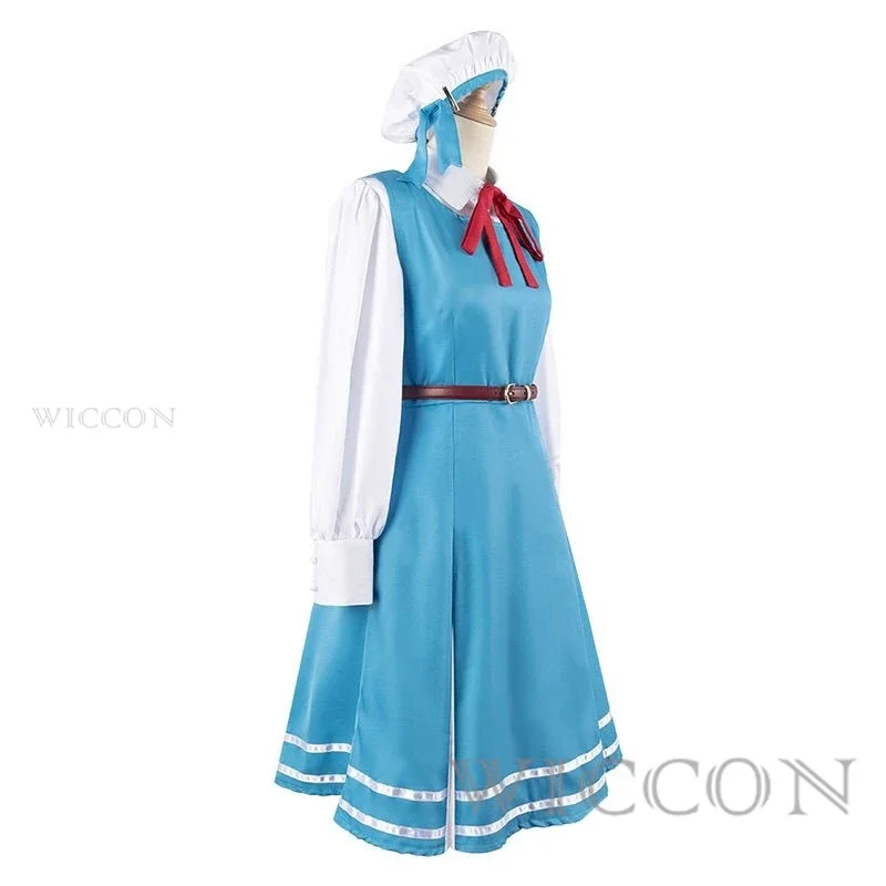 Costume Cosplay de Mahou Shoujo Ni Akogarete Mor37Korisu pour Fille, Robe Lolita Bleue Alice, Perruque Longue Or Clair, J'Admire Magique