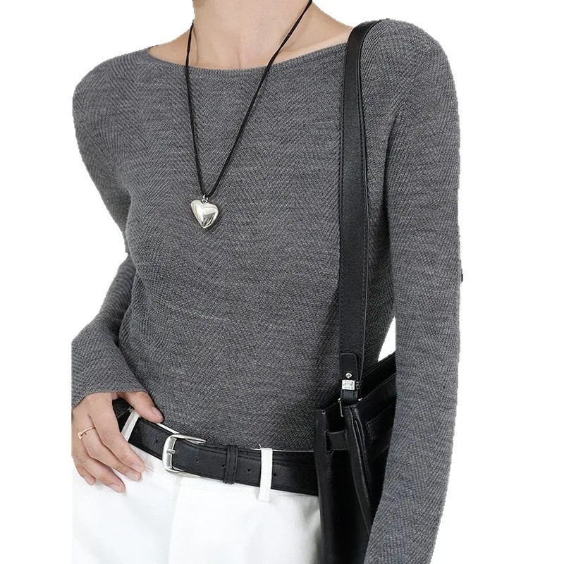 Thin Single Sweater Slim Fit Elegant with Seamless One Construction Regular Length Long Sleeve Pullover 3D Pattern Women Sweater