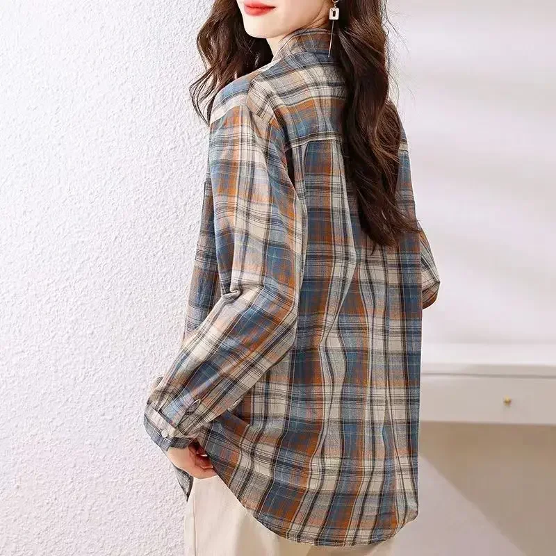 

Loose Check Crop Plaid Shirts & Blouses for Women Sale of Elegant Luxury Woman Top Vintage Y2k Streetwear Cool JJ521