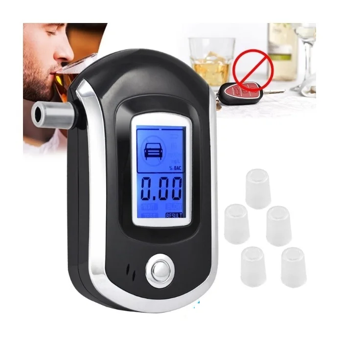 Английская версия тестера алкоголя AT6000, портативный портативный детектор дыхательного спирта