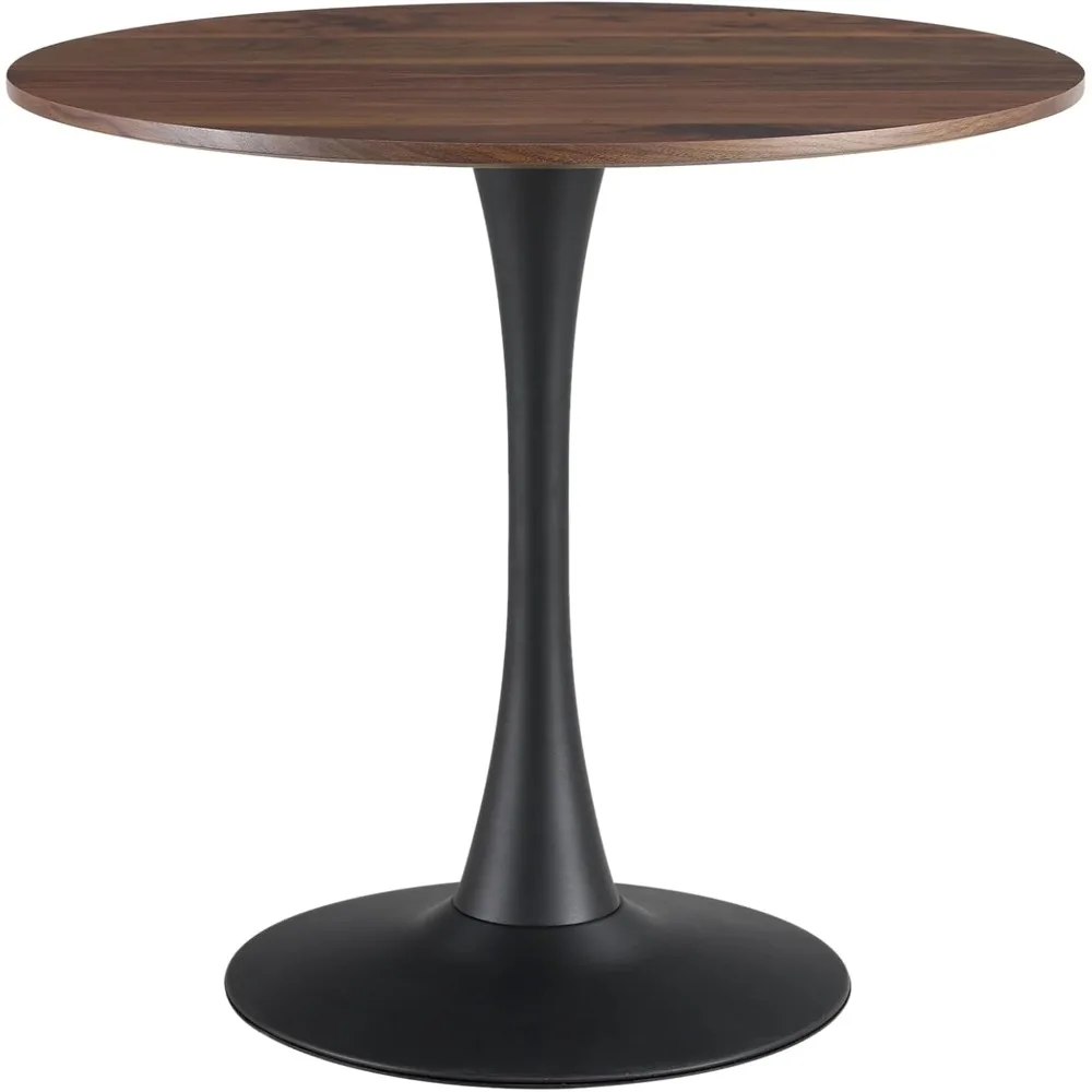 

31.5 Inch Round Dining Table,Mid-Century Tulip Table with Metal Pedestal Base,Modern Leisure Table for Small Space Kitchen