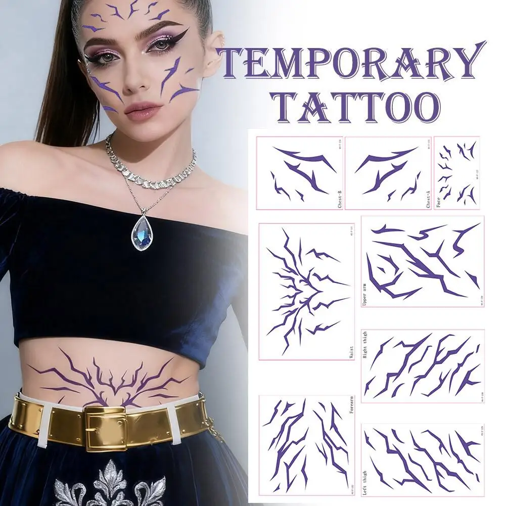 

Anime Jinu Cosplay Fake Tattooing Temporary Sticker Paper Face Prop Body Art Halloween Accessories