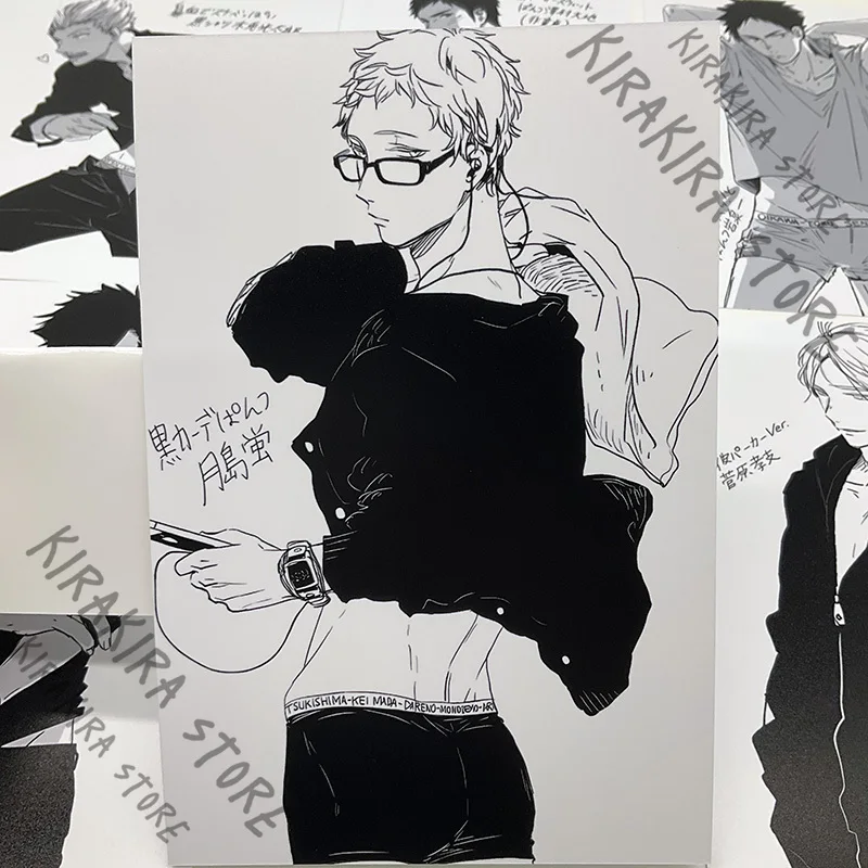 

Haikyuu!! Sakusa Kiyoomi Miya Atsumu Emblem Postcard Tinplate Badge Kotaro Bokuto Shoyo Hinata Brooch Hanging Drop Breastpin