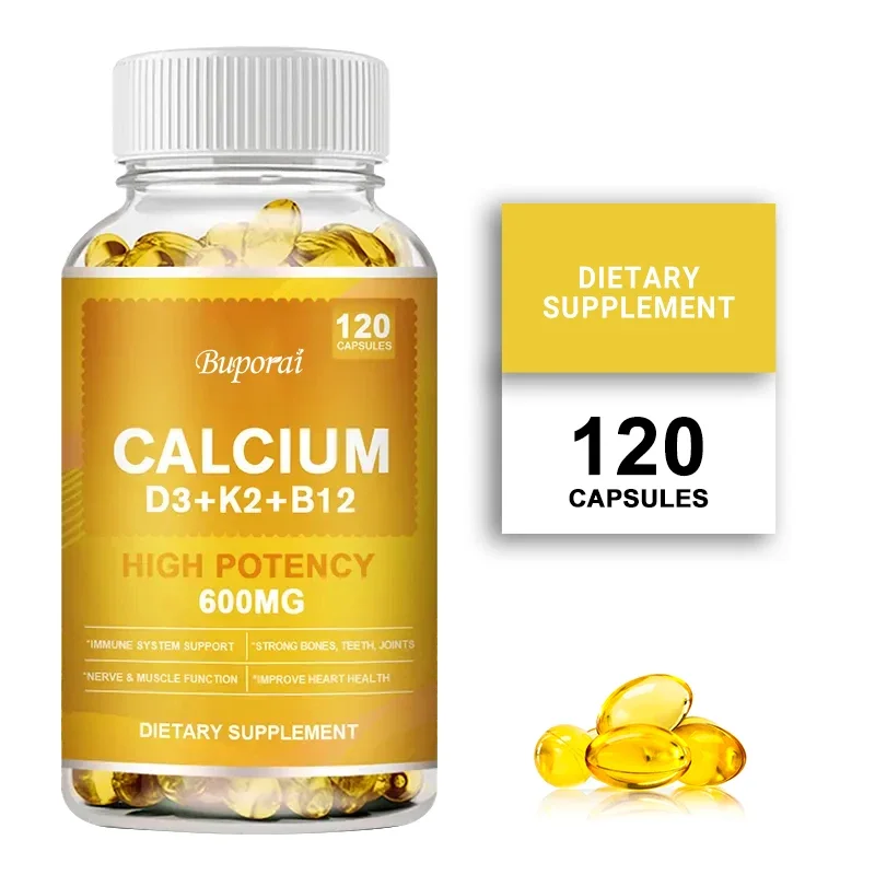 

Vitamin K2 and D3 + B12 + Calcium Supplement - Strengthening The Heart, Joints and Bones, Non-GMO