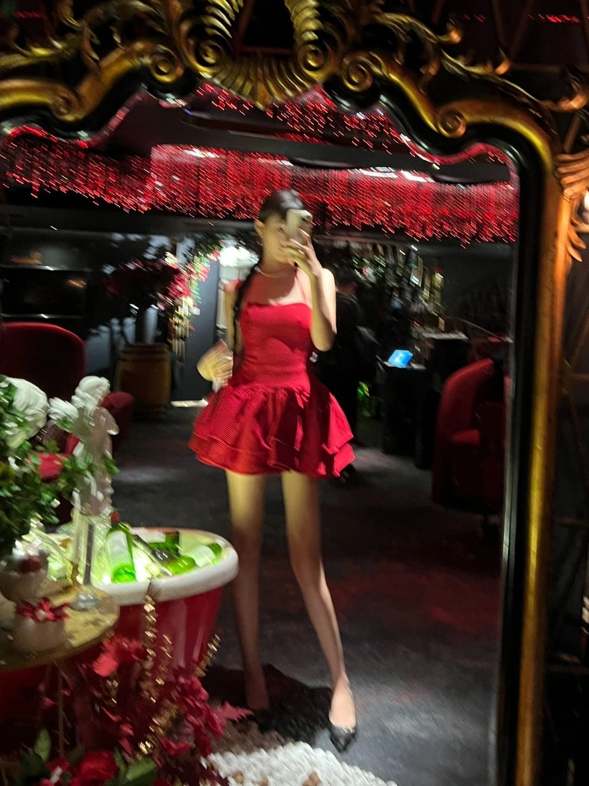 Doux et épicé rouge ter Dr Princ Sle ort jupe taille haute rétro trajet une pièce saison d'été No Sve One...