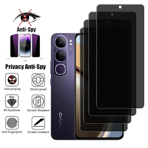 4Pcs Für Vivo V40 Lite 5G Glas Für Vivo V40 Lite Screen Protector 9H Anti-Glare Privatsphäre Anti-Spy Gehärtetem Glas Vivo V40 Lite