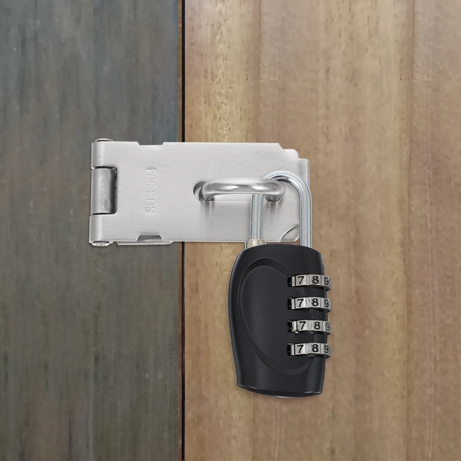 1Set Stainless Steel Door Lock Hasp Latch Heavy Duty Anti Theft Safety Clasp for Home Office Door Window Drawer Cupboard