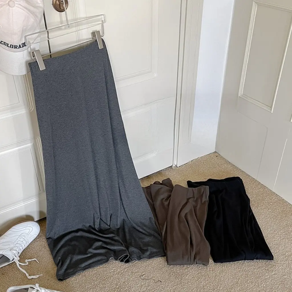 

Zero Carbon Modal High Waist A-Line Swing Skirt Solid Color Long Skirt for Spring Summer Casual Japanese Korean Style Large