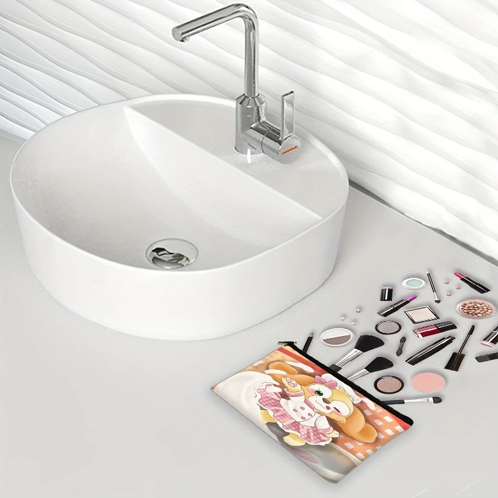 1 Disney Duffy and Friends Makeup Bag - Cute Duffy, Perfect Travel Zipper Storage Bag - Fun Birthday Gift