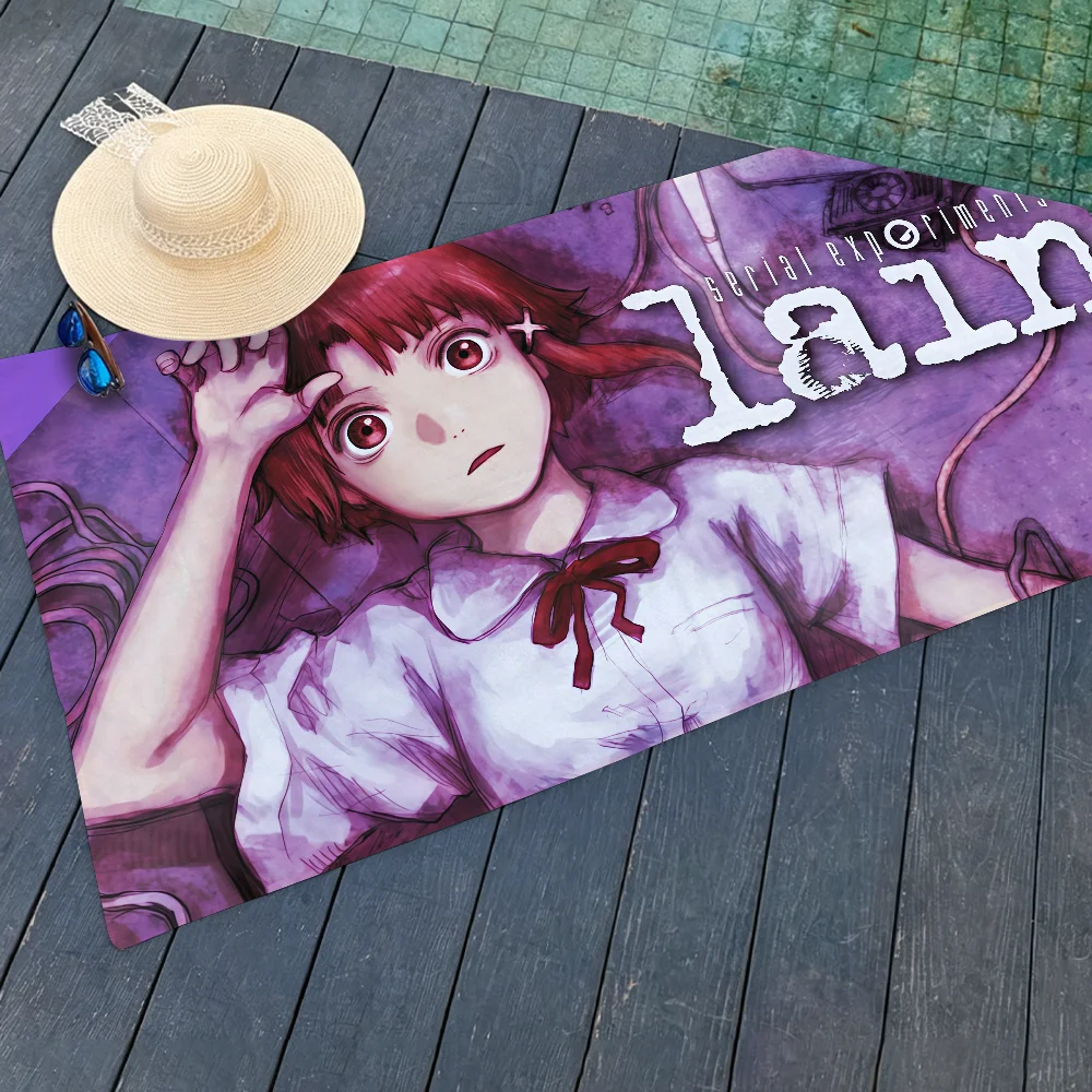 Serviette légère et portable pour la plage, le yoga, la gym, la natation, la douche, les voyages, les accessoires de sport, résistante au sable, de la marque TV Serial Experiments Lain
